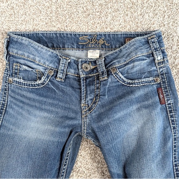 Silver Jeans Frances Capri Women Blue Denim Jeans Size 25 - Picture 3 of 10